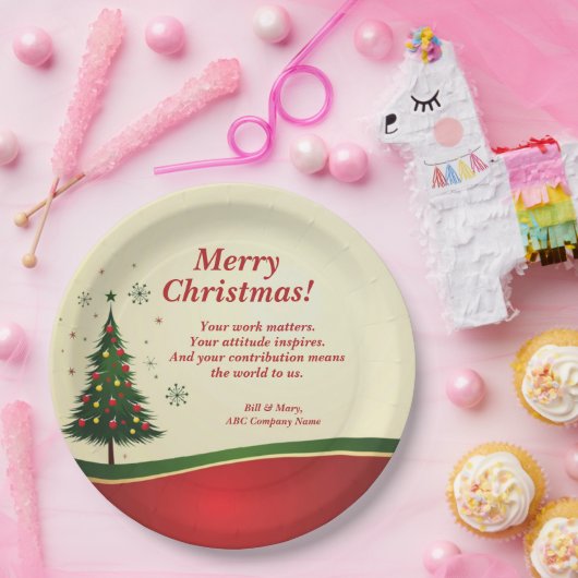Weihnachtsgeschenk für Unternehmen oder Konzernnam Pappteller (Party)