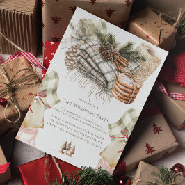 Weihnachtsgeschenk für Wasserfarben Wrapping Party Einladung