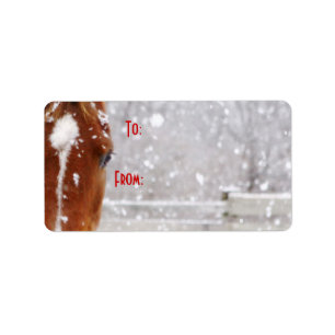 Weihnachtsgeschenk für Winterpferde Adressaufkleber