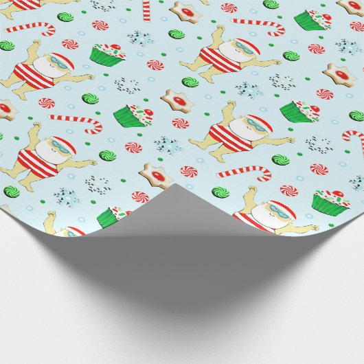 Weihnachtsgeschenk fürs Schwimmen Geschenkpapier (Ecke)