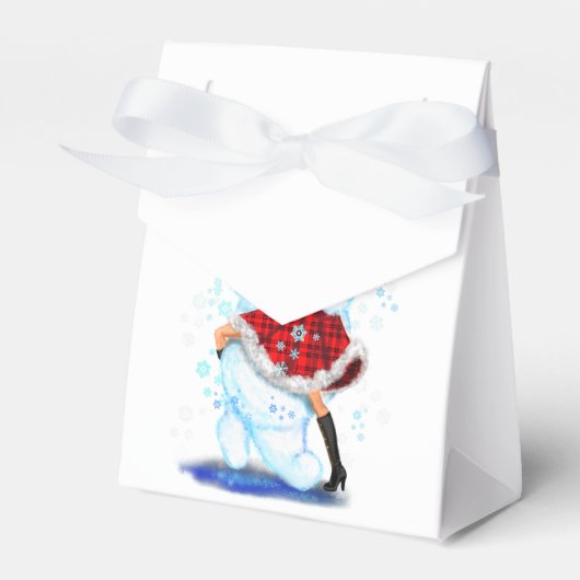 Weihnachtsgeschenk Gefallen Box Snowman und Girl D Geschenkschachtel (Vorderseite)