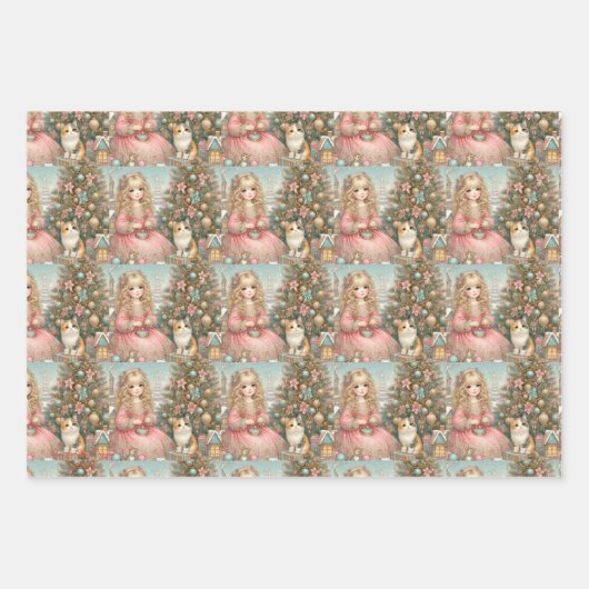 Weihnachtsgeschenk Geschenkpapier Set (Vorderseite)