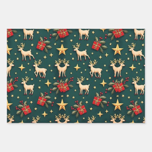 Weihnachtsgeschenk Geschenkpapier Set (Vorderseite)