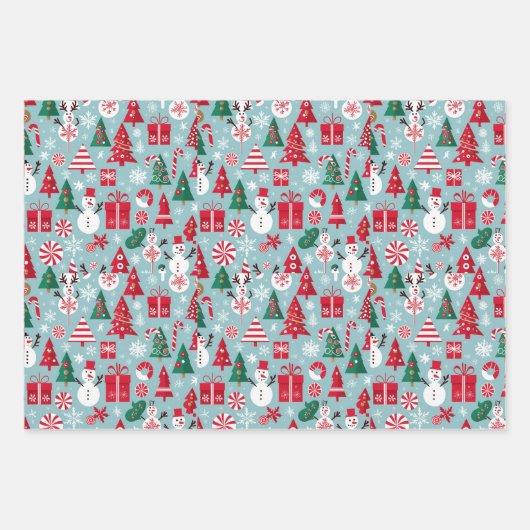 Weihnachtsgeschenk Geschenkpapier Set (Vorderseite 3)