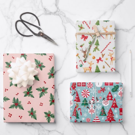 Weihnachtsgeschenk Geschenkpapier Set (Vorderseite)