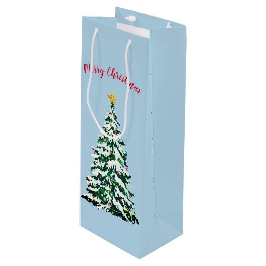 Weihnachtsgeschenk Geschenktüte Für Weinflaschen (Vorderseite Schrägansicht)