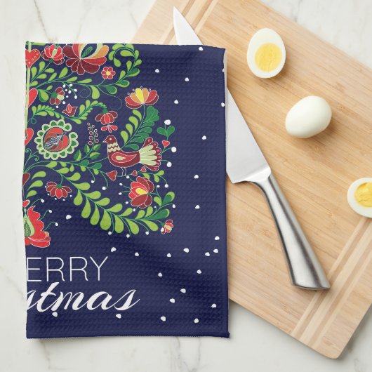 Weihnachtsgeschenk Geschirrtuch (Viertel Falte)