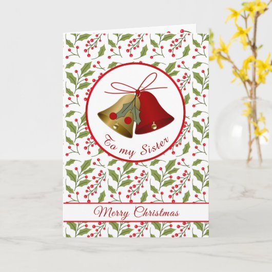 Weihnachtsgeschenk, Glocken & Grußkarte Karte (Gelbe Blume)