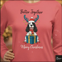 Weihnachtsgeschenk-Grafik Cocker Spaniel Rentier