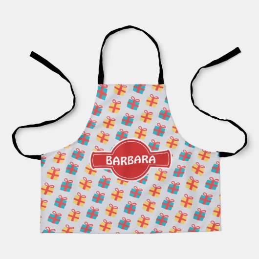 Weihnachtsgeschenk Gray Orange Minimal Muster Schürze (Vorderseite)