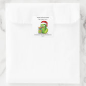Weihnachtsgeschenk große Dill-Gurke Quadratischer Aufkleber (Tasche)