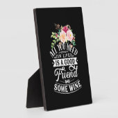 Weihnachtsgeschenk | Guter Freund und etwas Wein Fotoplatte (Seite)