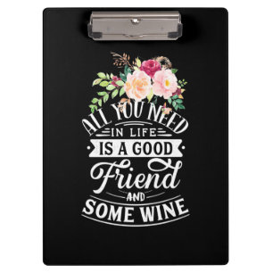 Weihnachtsgeschenk Guter Freund und etwas Wein Klemmbrett