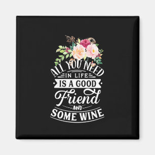 Weihnachtsgeschenk Guter Freund und etwas Wein Magnet