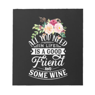 Weihnachtsgeschenk   Guter Freund und etwas Wein Notizblock