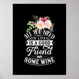 Weihnachtsgeschenk   Guter Freund und etwas Wein Poster