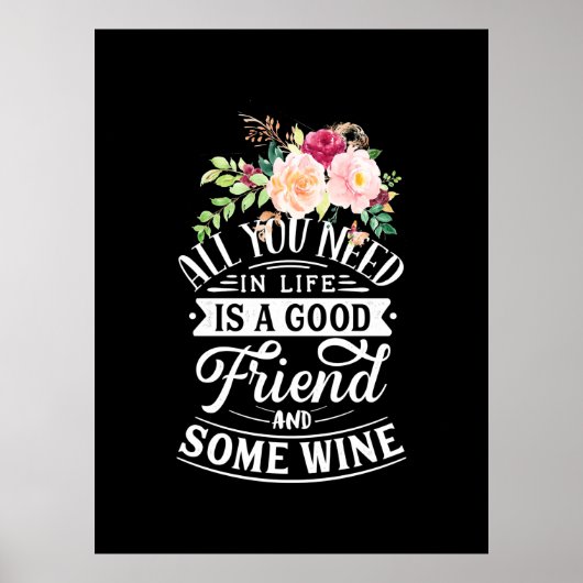 Weihnachtsgeschenk | Guter Freund und etwas Wein Poster (Vorne)