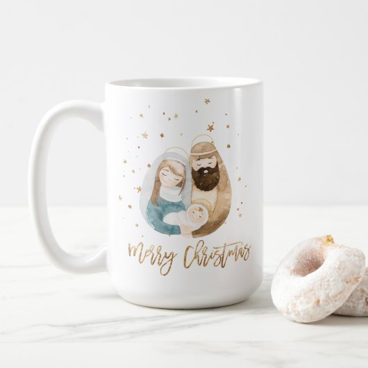 Weihnachtsgeschenk - Heilige Familie Kaffeetasse (Mit Donut)