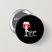 Weihnachtsgeschenk | I Liebe Yoga und Wein Button (Vorne & Hinten)