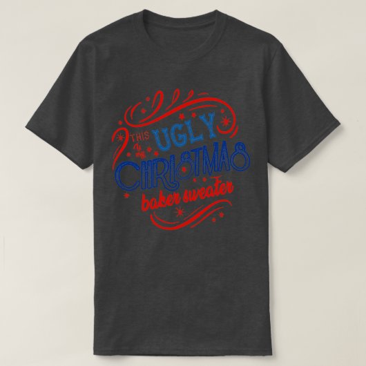 Weihnachtsgeschenk Idee Ugly Weihnachtsbäcker Swea T-Shirt (Design vorne)