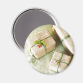 Weihnachtsgeschenk im Schnee Magnet (Vorderseite/Rückseite)