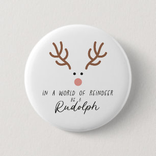 Weihnachtsgeschenk in einer Welt des Rentiers Button