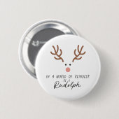 Weihnachtsgeschenk in einer Welt des Rentiers Button (Vorne & Hinten)