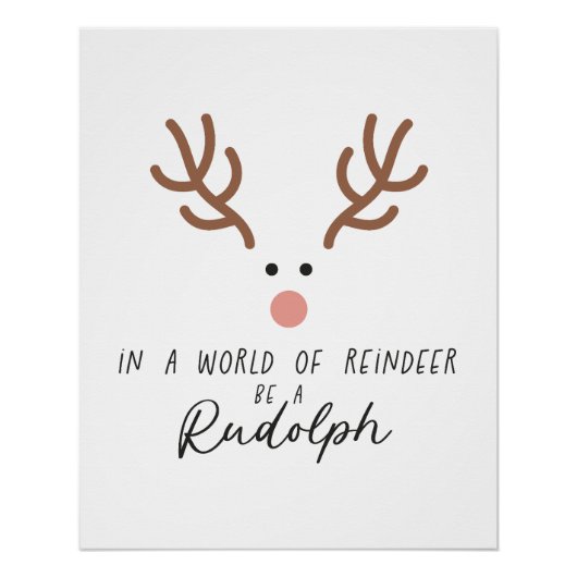 Weihnachtsgeschenk in einer Welt des Rentiers Poster (Vorderseite)
