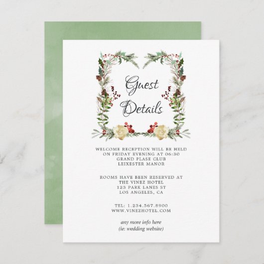 Weihnachtsgeschenk in Woodland - Details Begleitkarte (Vorne/Hinten)