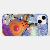 Weihnachtsgeschenk iPhone Case mit Happy Reindeer (Rückseite (Horizontal))