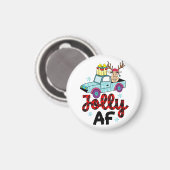 Weihnachtsgeschenk Jolly Af Magnet (Vorderseite/Rückseite)