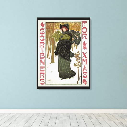 Weihnachtsgeschenk Jugendstil-Scribners Cover 1895 Leinwanddruck (Insitu (Holzboden))