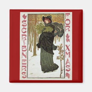 Weihnachtsgeschenk Jugendstil-Scribners Cover 1895 Magnet