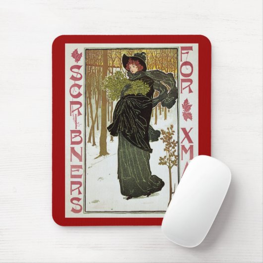 Weihnachtsgeschenk Jugendstil-Scribners Cover 1895 Mousepad (Mit Mouse)