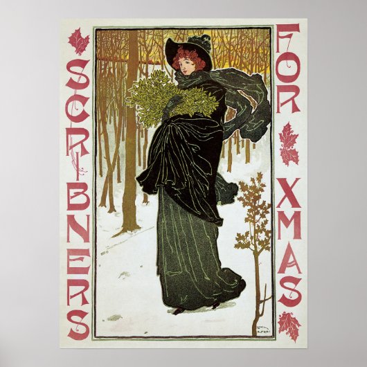 Weihnachtsgeschenk Jugendstil-Scribners Cover 1895 Poster (Vorne)