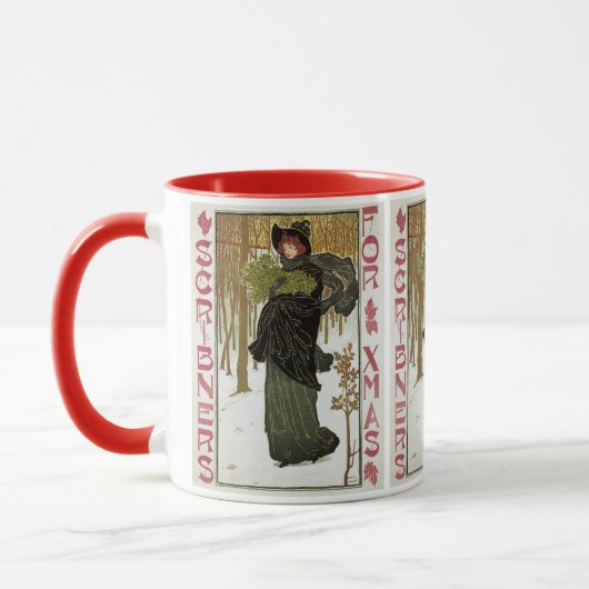Weihnachtsgeschenk Jugendstil-Scribners Cover 1895 Tasse (Links)