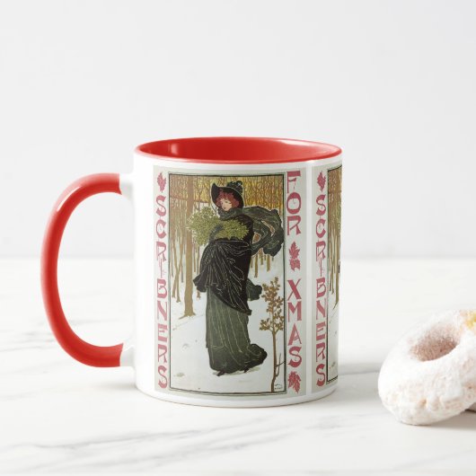 Weihnachtsgeschenk Jugendstil-Scribners Cover 1895 Tasse (Mit Donut)