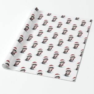 Weihnachtsgeschenk Katze Kitten in Weihnachtsmannm Geschenkpapier
