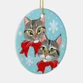 Weihnachtsgeschenk Katzen Winterschmuck Keramik Ornament (Rechts)