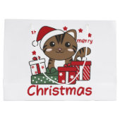 Weihnachtsgeschenk Katzen Wintertiere Katzen Gross Große Geschenktüte (Rückseite)
