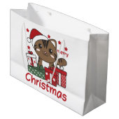Weihnachtsgeschenk Katzen Wintertiere Katzen Gross Große Geschenktüte (Vorderseite Schrägansicht)