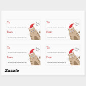 Weihnachtsgeschenk-Kennsatzname-Sankt-Katze ho ho Rechteckiger Aufkleber (Blatt)