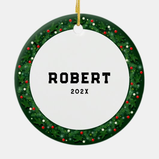 Weihnachtsgeschenk Keramik Ornament (Hinten)