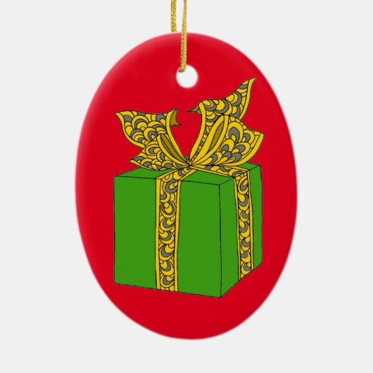 Weihnachtsgeschenk Keramik Ornament (Hinten)