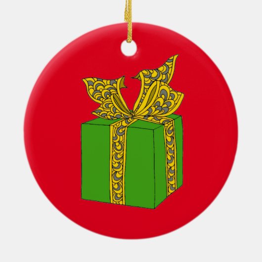 Weihnachtsgeschenk Keramikornament (Hinten)