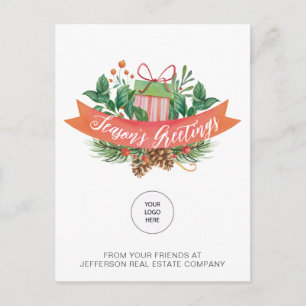 Weihnachtsgeschenk Kieferkruste Unternehmen Logo B Feiertagspostkarte