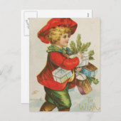 Weihnachtsgeschenk Kind Feiertagspostkarte (Vorne/Hinten)