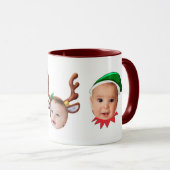 Weihnachtsgeschenk Kinder Funny Faces Maroon Kaffe Tasse (VorderseiteRechts)