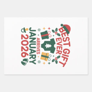 Weihnachtsgeschenk kommt Januar 2026 Paare Geschenkpapier Set