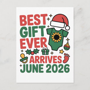 Weihnachtsgeschenk kommt Juni 2026 Feiertagspostkarte